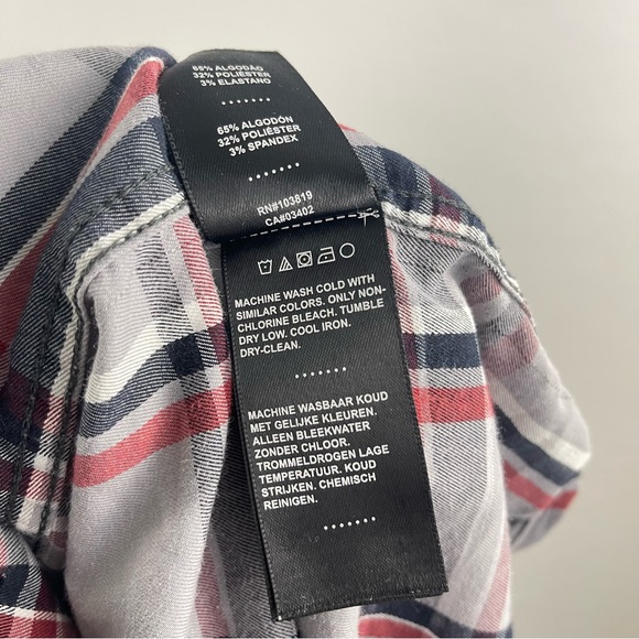 Harley Davidson Men's XL Gray & Red Plaid Short Sleeve Button Down, Embroidered - Picture 8 of 9